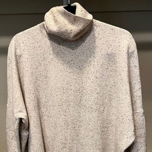 COS Cream Speckled Turtleneck Oversized Wool Sweater